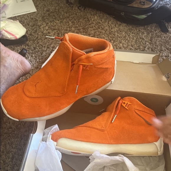Retro air Jordan 18 orange 2018 release worn once inside 10/10 - Picture 2 of 2